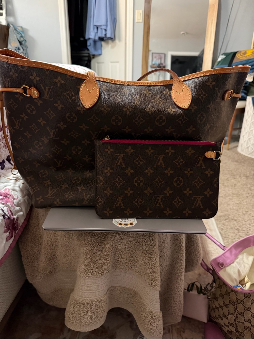 Louis Vuitton Never Full GM Tote with Baby Pouch